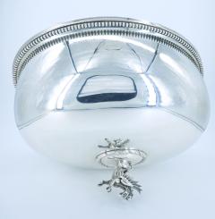 19th Century English Silverplate Meat Dome with Dragon Finial Handle - 3167133