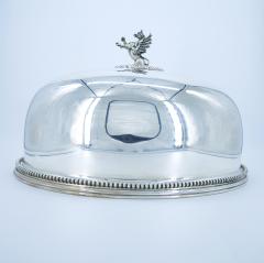 19th Century English Silverplate Meat Dome with Dragon Finial Handle - 3167137
