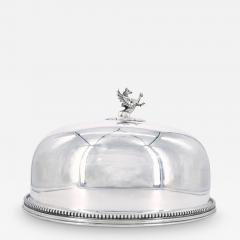 19th Century English Silverplate Meat Dome with Dragon Finial Handle - 3170734
