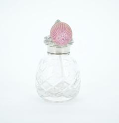 19th Century English Sterling Silver Covered Top Cut Glass Perfume Bottle - 3440933