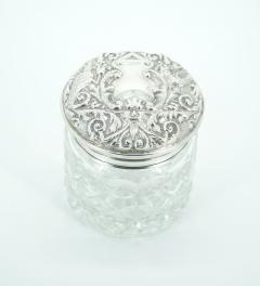 19th Century English Sterling Silver Lidded Top Cut Glass Covered Piece - 3440701