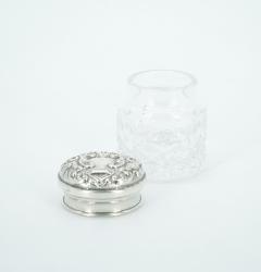 19th Century English Sterling Silver Lidded Top Cut Glass Covered Piece - 3440703