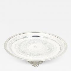 19th Century English Victorian Circular Silverplate Salver - 3177819