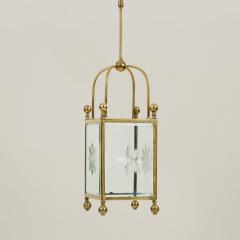 19th Century English brass and glass starburst lantern - 4744334
