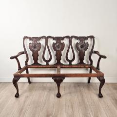 19th Century English or Irish Mahogany Chippendale Settee - 4649753