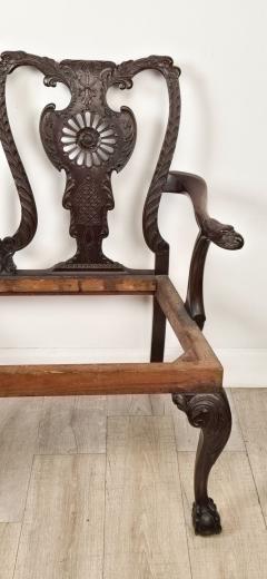 19th Century English or Irish Mahogany Chippendale Settee - 4649754