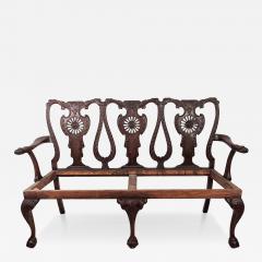 19th Century English or Irish Mahogany Chippendale Settee - 4650887