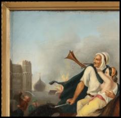 19th Century European Orientalist Painting of Arab on Horse Rescuing a Princess - 3880441