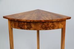 19th Century Fine Biedermeier Walnut Corner Console Table Vienna c 1825  - 3860893