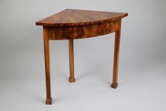 19th Century Fine Biedermeier Walnut Corner Console Table Vienna c 1825  - 3860898