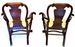 19th Century Fine Quality Pair of George I Style Arm Chairs English Circa 1850 - 3913241