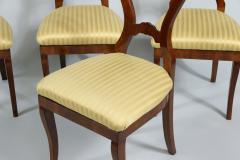 19th Century Fine Set of Four Biedermeier Walnut Chairs Vienna c 1825  - 3860956