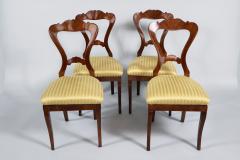 19th Century Fine Set of Four Biedermeier Walnut Chairs Vienna c 1825  - 3860958