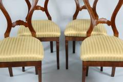 19th Century Fine Set of Four Biedermeier Walnut Chairs Vienna c 1825  - 3860960