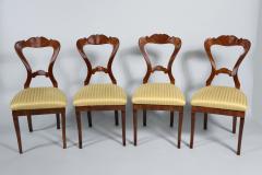 19th Century Fine Set of Four Biedermeier Walnut Chairs Vienna c 1825  - 3860962