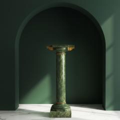 19th Century French Antique Neoclassical Green Marble Pedestal Column - 4502279