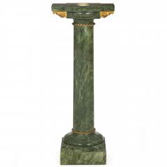 19th Century French Antique Neoclassical Green Marble Pedestal Column - 4502280