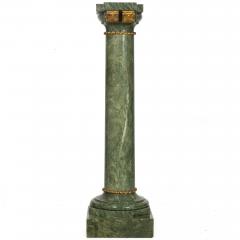 19th Century French Antique Neoclassical Green Marble Pedestal Column - 4502281