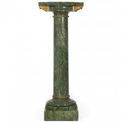 19th Century French Antique Neoclassical Green Marble Pedestal Column - 4502282
