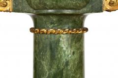 19th Century French Antique Neoclassical Green Marble Pedestal Column - 4502287