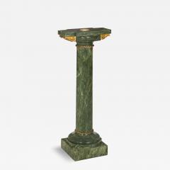 19th Century French Antique Neoclassical Green Marble Pedestal Column - 4504287