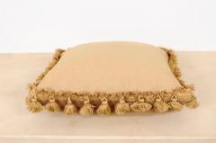 19th Century French Aubusson Tapestry Pillow with Roses and Tassels - 3461646