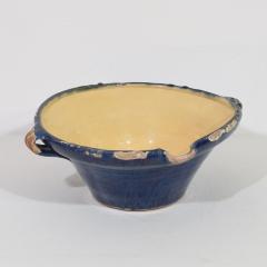 19th Century French Blue Glazed Terracotta Dairy Bowl or Tian - 4116185