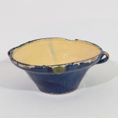 19th Century French Blue Glazed Terracotta Dairy Bowl or Tian - 4116187