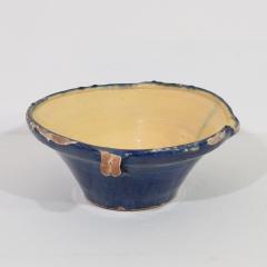 19th Century French Blue Glazed Terracotta Dairy Bowl or Tian - 4116189