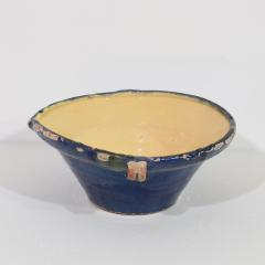 19th Century French Blue Glazed Terracotta Dairy Bowl or Tian - 4116260
