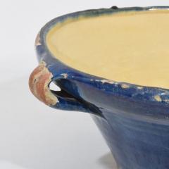 19th Century French Blue Glazed Terracotta Dairy Bowl or Tian - 4116276