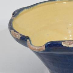 19th Century French Blue Glazed Terracotta Dairy Bowl or Tian - 4116331