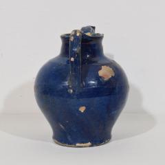 19th Century French Blue Glazed Terracotta Jug or Water Cruche - 4116319