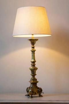 19th Century French Brass Table Lamp with Sculptural Tripod Base - 4105975