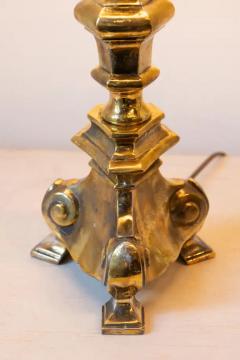 19th Century French Brass Table Lamp with Sculptural Tripod Base - 4105979