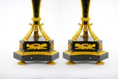 19th Century French Bronze Mounted Black Marble Pair Table Lamp - 3123198