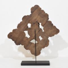 19th Century French Carved Oak Winged Angel Head in Clouds Ornament - 4518428