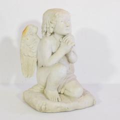 19th Century French Carved White Marble Angel - 4111616