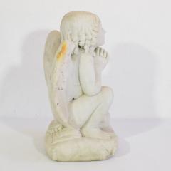 19th Century French Carved White Marble Angel - 4111617
