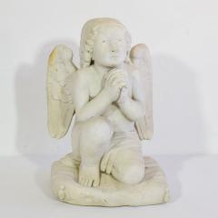 19th Century French Carved White Marble Angel - 4111619