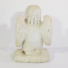 19th Century French Carved White Marble Angel - 4111621