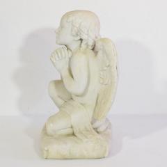 19th Century French Carved White Marble Angel - 4111622