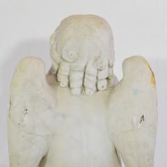 19th Century French Carved White Marble Angel - 4111630