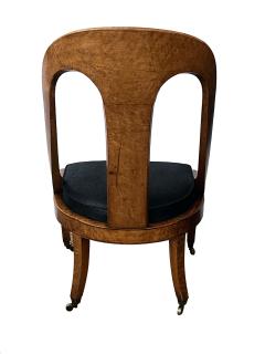 19th Century French Charles X Burl birch Spoon Back Chair - 3234623