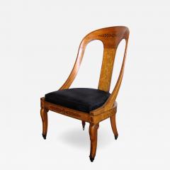 19th Century French Charles X Burl birch Spoon Back Chair - 3241211