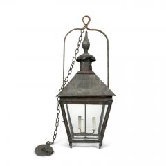 19th Century French Copper and Glass Paneled Lantern - 3609391