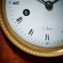 19th Century French Flame Mahogany Napoleon Empire Period Mantel Clock - 3129574
