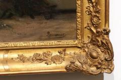 19th Century French Floral Painting Signed Philippe Rousseau in Giltwood Frame - 3417099