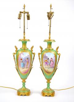 19th Century French Gilt Bronze Ormolu Mounted S vres Porcelain Table Lamps - 3884265