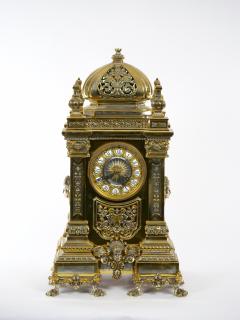 19th Century French Gilt Bronze Silvered Three Piece Clock Garniture - 3121369